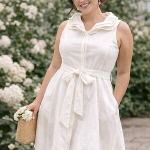 Ivy + Blu White Sleeveless Dress Ruffle NWT SZ 16 wedding guest Easter